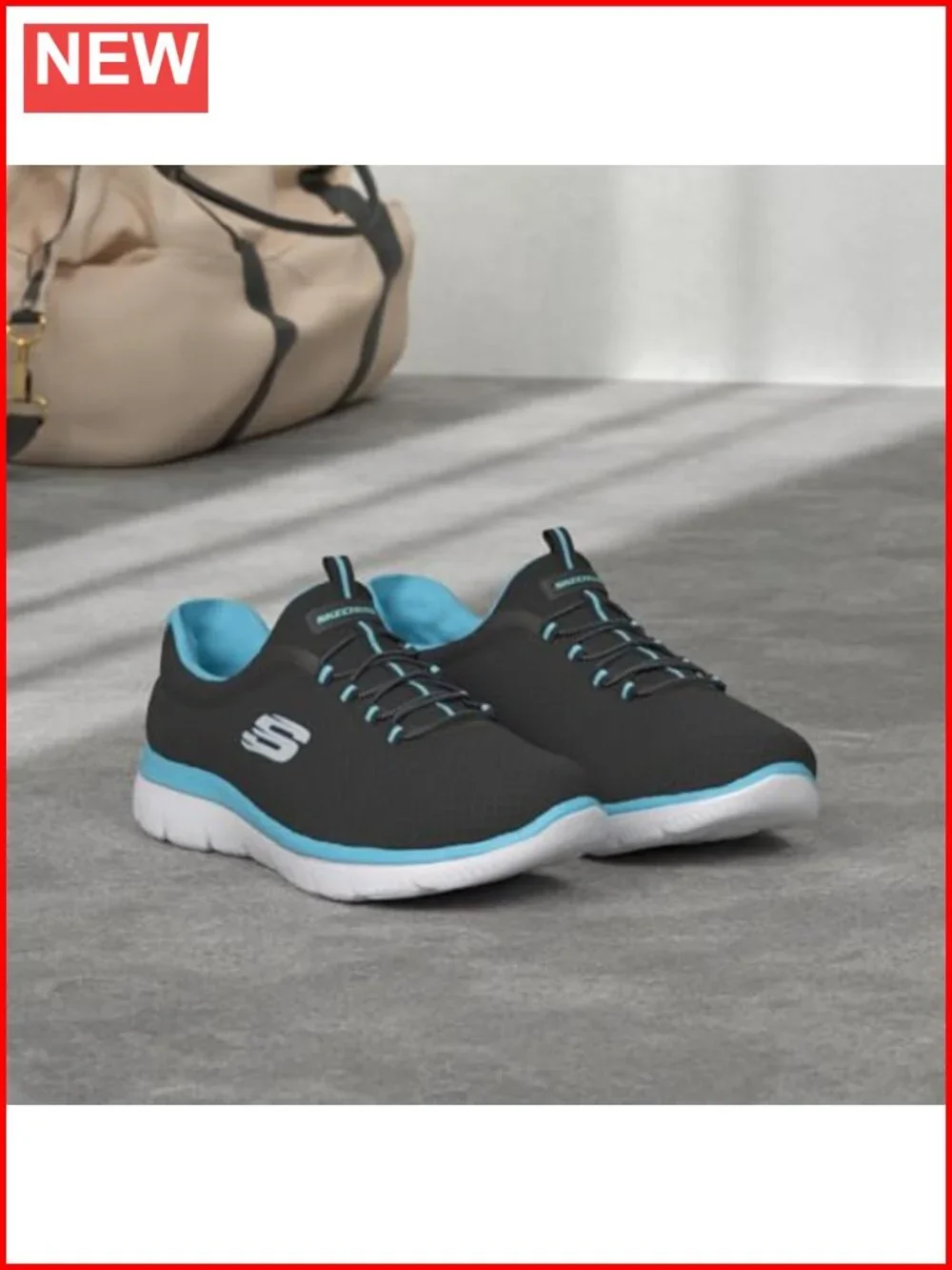 Memory Foam Mesh Knit Slip On Sneakers with Bungee Lacing